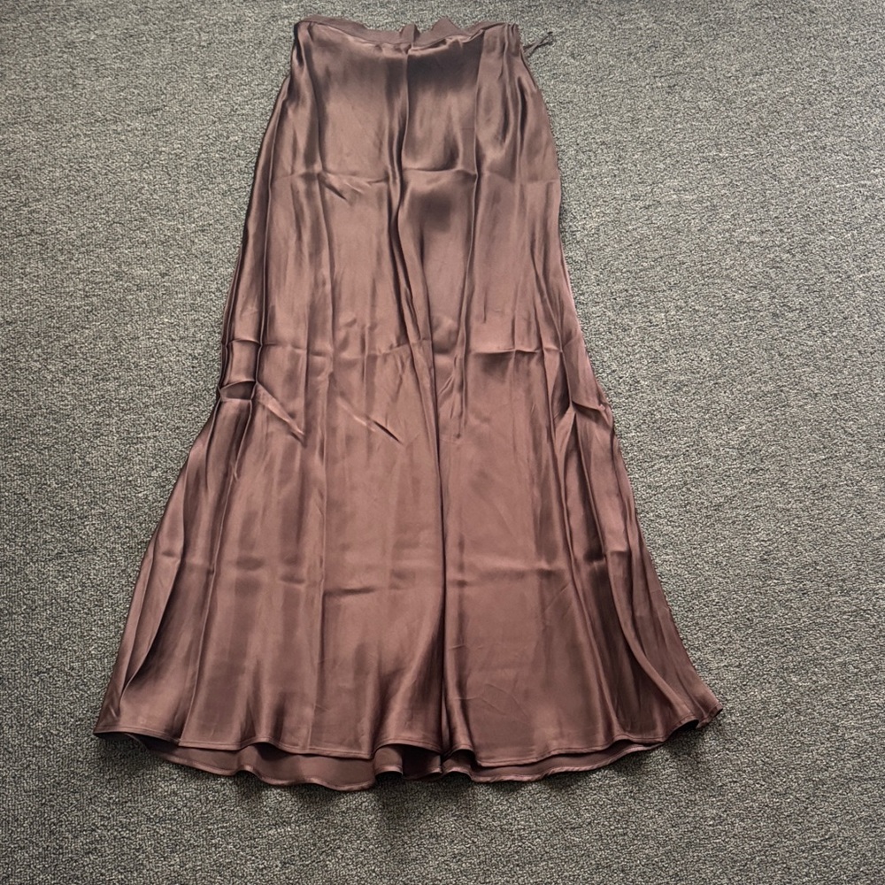 Massimo Dutti Chocolate Maxi Skirt